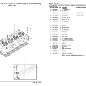 Massey Ferguson MF 7340 Activa (Stage 4 Tier 4F) Parts Catalog 3906378