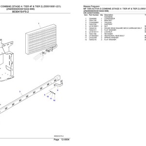 Massey Ferguson MF 7345 Activa S (Stage 4 Tier 4F & Tier 2) Parts Catalog 6246176