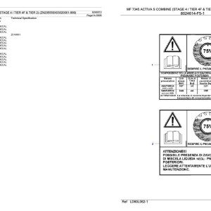 Massey Ferguson MF 7345 Activa S (Stage 4 Tier 4F & Tier 2) Parts Catalog 6246512
