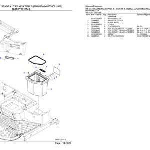 Massey Ferguson MF 7370 (Stage 4 Tier 4F & Tier 2) Parts Catalog 6246516