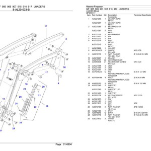 Massey Ferguson MF 905 906 907 915 916 917 Parts Catalog 3906376