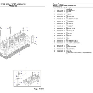 Massey Ferguson MF950-121-EA Parts Catalog 891191916