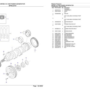 Massey Ferguson MF950-121-OM Parts Catalog 891191912