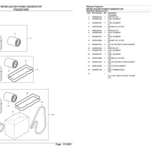 Massey Ferguson MF950-225-EM Parts Catalog 891191927