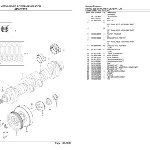 Massey Ferguson MF950-225-ES Parts Catalog 891191929