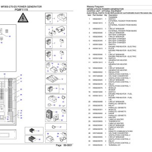 Massey Ferguson MF950-275-ES Parts Catalog 891191935