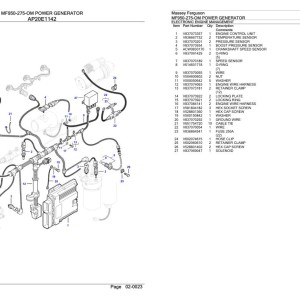 Massey Ferguson MF950-275-OM Parts Catalog 891191930