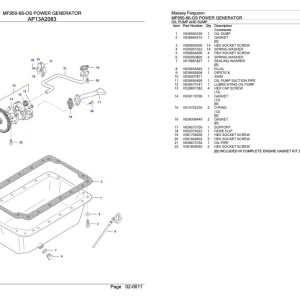 Massey Ferguson MF950-66-OS Parts Catalog 891191902