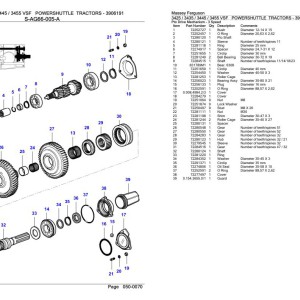 Massey Ferguson VSF POWERSHUTTLE Parts Catalog 3906191
