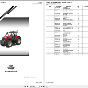 Massey Ferguson MF 6S.155 DYNA 6 STAGE 5 Parts Catalog PDF