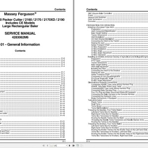Massey Ferguson 2140 to 2190 Service Manual 4283062M6