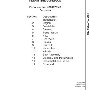 Massey Ferguson 2605 Parts Manual 4283073M3