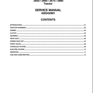 Massey Ferguson 2650 2660 2670 2680 Service Manual 4283420M1