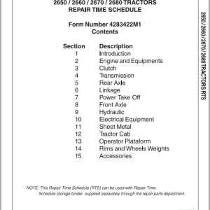 Massey Ferguson 2650 to 2628 Parts Manual 4283422M1