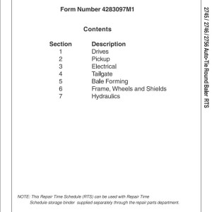 Massey Ferguson 2745 2746 2756 Parts Manual 4283097M1