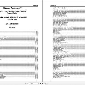 Massey Ferguson 2745 to 2756A Service Manual 4283067M1