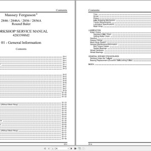 Massey Ferguson 2846 to 2856A Service Manual 4283398M2