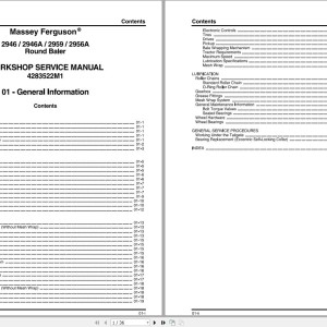 Massey Ferguson 2946 to 2956A Service Manual 4283522M1
