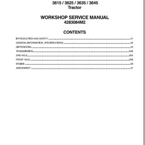 Massey Ferguson 3615 3625 3635 3645 Service Manual 4283084M2