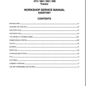 Massey Ferguson 573 583 593 596 Service Manual 4283075M1