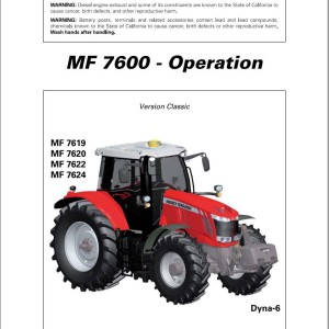 Massey Ferguson 7619 7620 7622 7624 Operation Manual 4373852M1