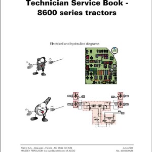 Massey Ferguson 8600 Series Technician Service Book 4346379M2