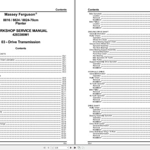 Massey Ferguson 8816 8824 8824-70cm Workshop Manual 4283380M1