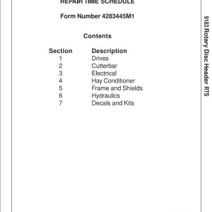 Massey Ferguson 9183 Parts Manual 4283445M1