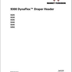 Massey Ferguson 9325 to 9350 Service Manual 4283632M1
