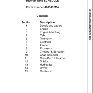 Massey Ferguson 9540 9550 9560 Service Manual 4283482M4