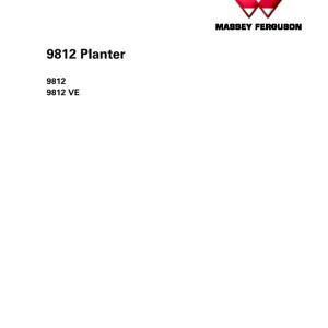 Massey Ferguson 9812 9812VE Service Manual 4283521M2
