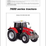 Massey Ferguson MF 7600 Series Operator Manual 4373192M1