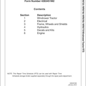 Massey Ferguson WR9735 to WR9770 Parts Manual 4283451M2