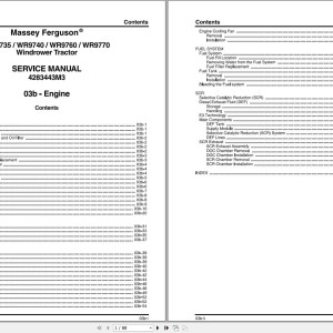 Massey Ferguson WR9735 to WR9770 Service Manual 4283443M3