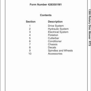 Massey Ferguson 1366 Repair Time Schedule 4283501M1
