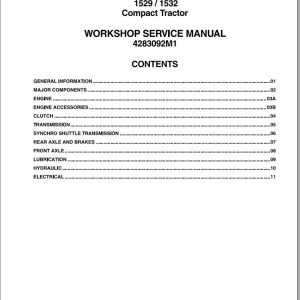 Massey Ferguson 1529 1532 Workshop Service Manual 4283092M1