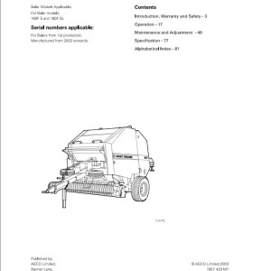 Massey Ferguson 160FS 160FSL Operators Manual