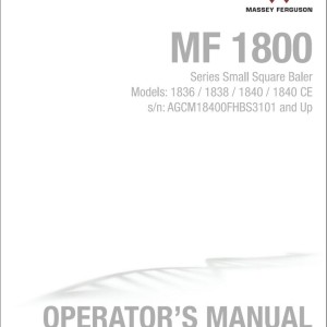 Massey Ferguson 1836 1838 1840 1840CE Operators Manual 700741544D