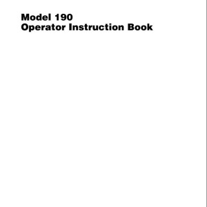 Massey Ferguson 190 Operators Manual 700722208B