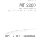 Massey Ferguson 2240 to 2290 Operators Manual 700746226E