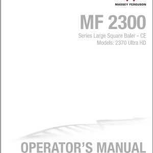 Massey Ferguson 2370 Ultra HD Operators Manual 700742101C