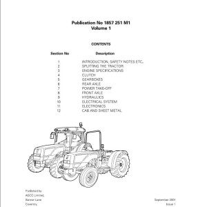 Massey Ferguson 3300 Series Workshop Manual 1857251M1