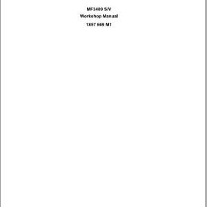Massey Ferguson 3400 S-V Workshop Manual 1857669M1