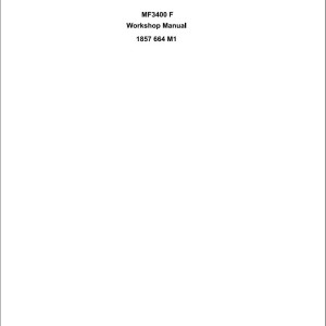 Massey Ferguson 3400F Workshop Manual 1857664M1
