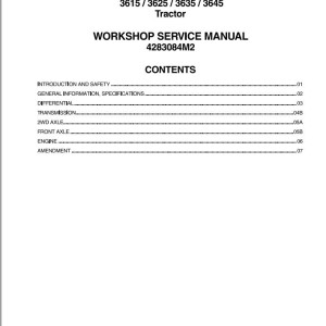 Massey Ferguson 3615 3625 3635 3645 Workshop Service Manual 4283084M2