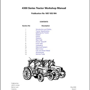 Massey Ferguson 4300 Series Workshop Manual 1857053M4