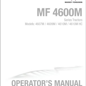 Massey Ferguson 4607M 4609M 4610M 4610MHC Operators Manual 4283579M3