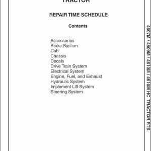 Massey Ferguson 4607M 4609M 4610M 4610MHC Repair Time Schedule 4283603M2