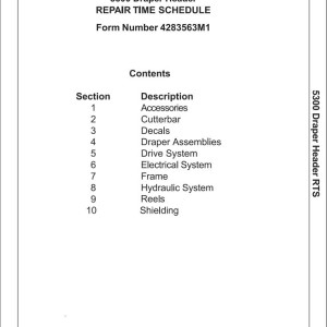 Massey Ferguson 5300 Repair Time Schedule 4283563M1