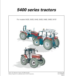 Massey Ferguson 5425 to 5470 Operators Manual 3378990M2